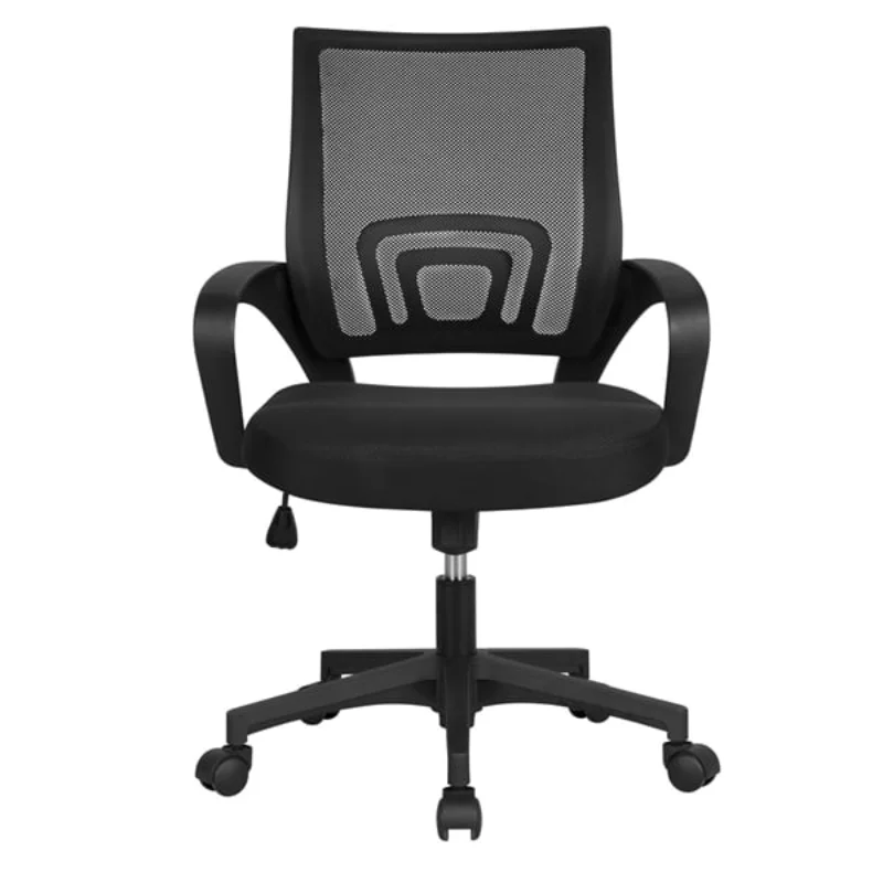 

Smile Mart Adjustable Mid Back Mesh Swivel Office Chair with Armrests, Black