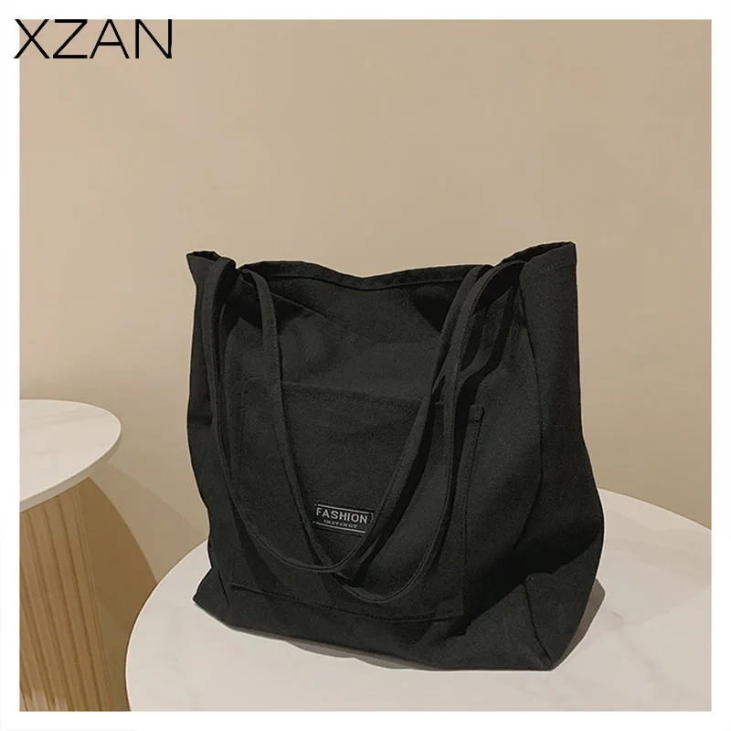 

Canvas Bags for Women Shoulder Bag Teenager Girl Schoolbag Large Capacity Handbag Eco Reusable Grocery Tote Shopping Bag Bolsas