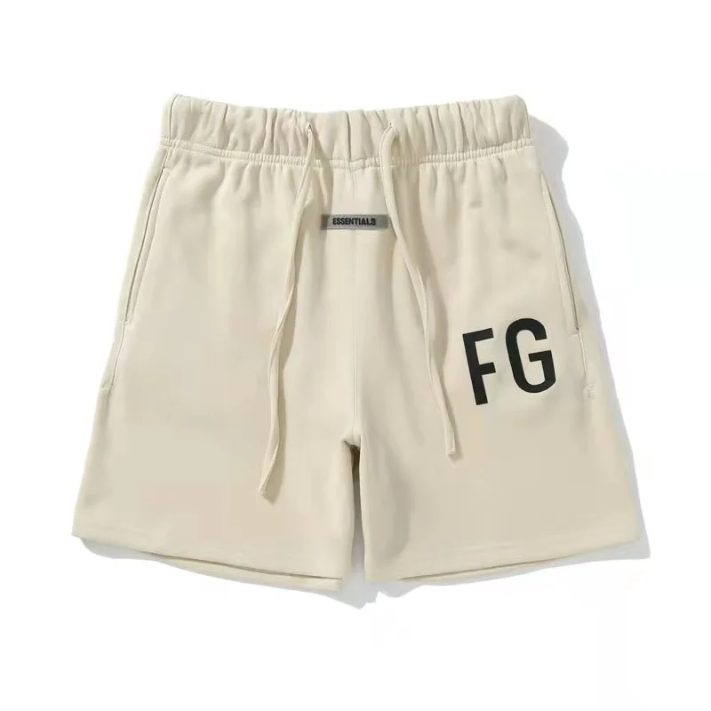 KANYE WEST primavera e verão nova marca de moda rua ESSENTIALS 1:1 FG impressão letras shorts cintura elástica masculina calças femininas soltas