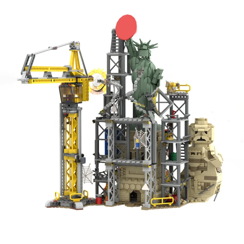 Фото 2458 деталей MOC Spider No Way Home - Статуя Свободы, Финальная Битва, Супергерои Марвел, Модель Человека-Паука, Конструктор, Рождественский Подарок №4