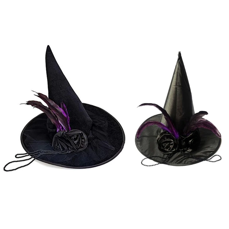

N58F Chain Witch Hats Halloween Costume Accessory for Halloween Party Decors