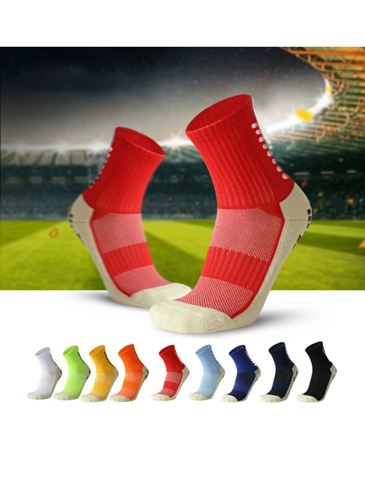 

New Football Socks Anti Slip Soccer Socks Men Sports Socks Good Quality Cotton Calcetines The Same Type As The Trusox 9 Colors