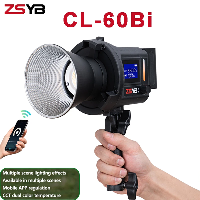 ZYSB CL-60Bi Bi-color 3200-5600k светодиодный Video светильник 60W профессиональная студийная Стробоскопическая Лампа для фотографии VS YONGNUO LUX100
