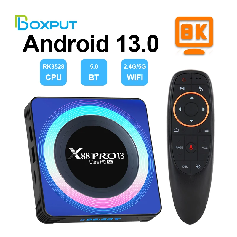 

TV Box Android 13.0 Media Player RK3528 Quad-Core 64bit Cortex-A53 8K Video Wifi6 BT5.0 Android 13 Set Top Box X88 Pro 13