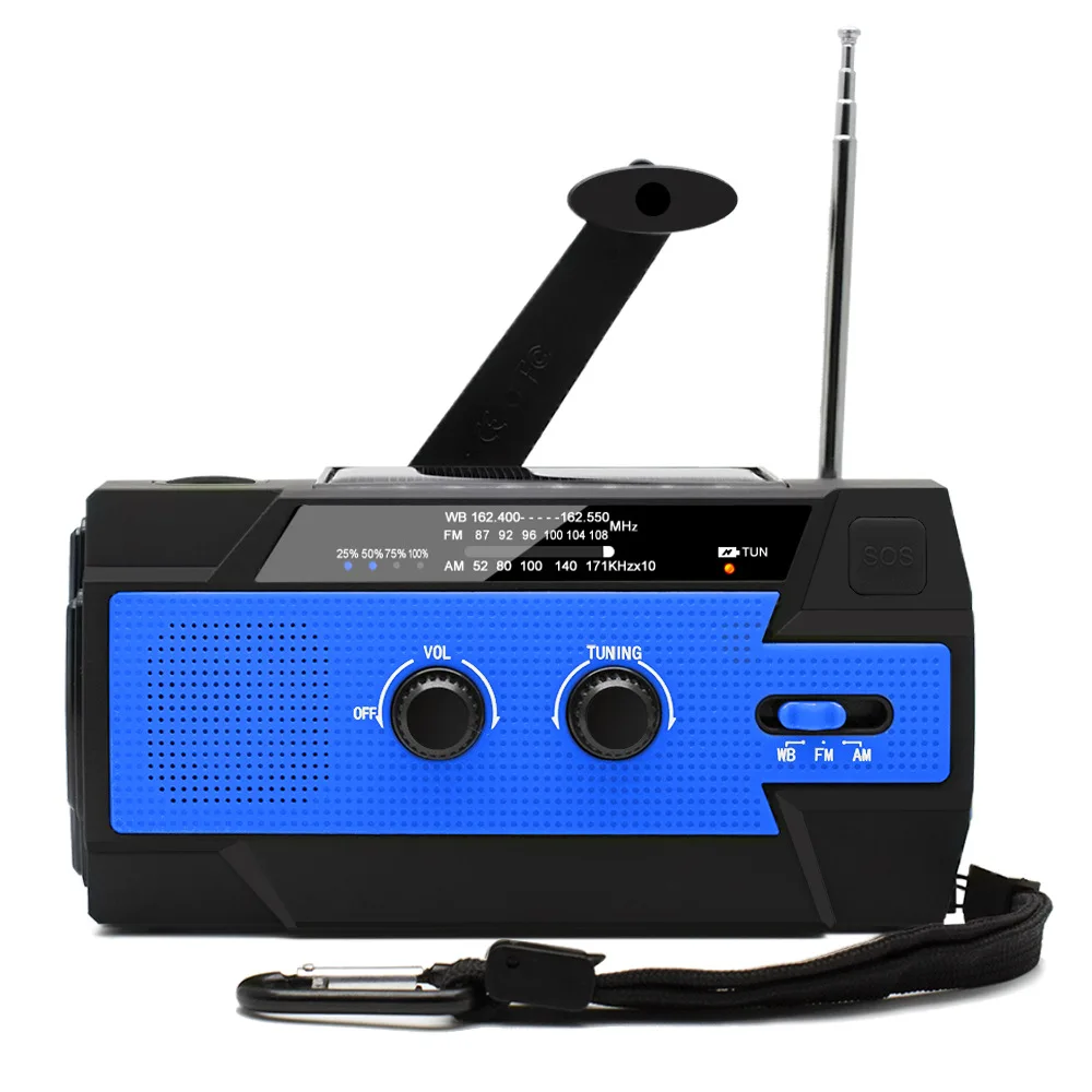 4000mah solar radio outdoor emergency radio bright camping light mobile phone charging battery solar powerbnak portable radio free global shipping