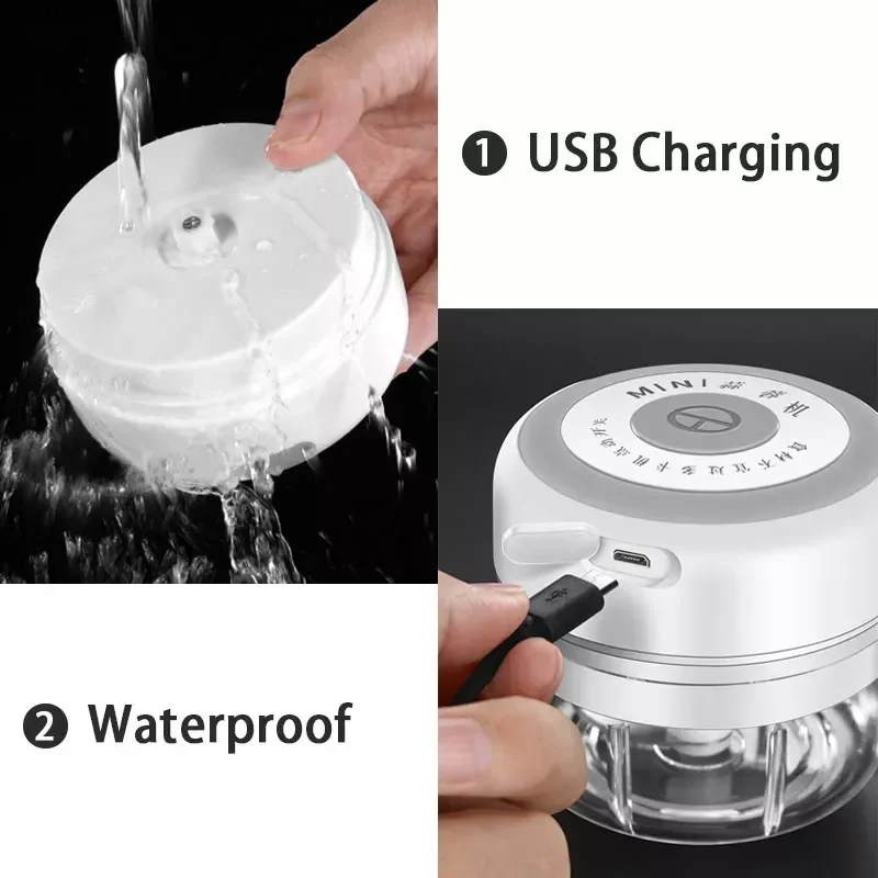 

NEW2023 in Vegetable Chopper Garlic Masher Crusher 250ML USB Rechargeable Ginger Meat Grinder Food Processor Kitchen Gadget air
