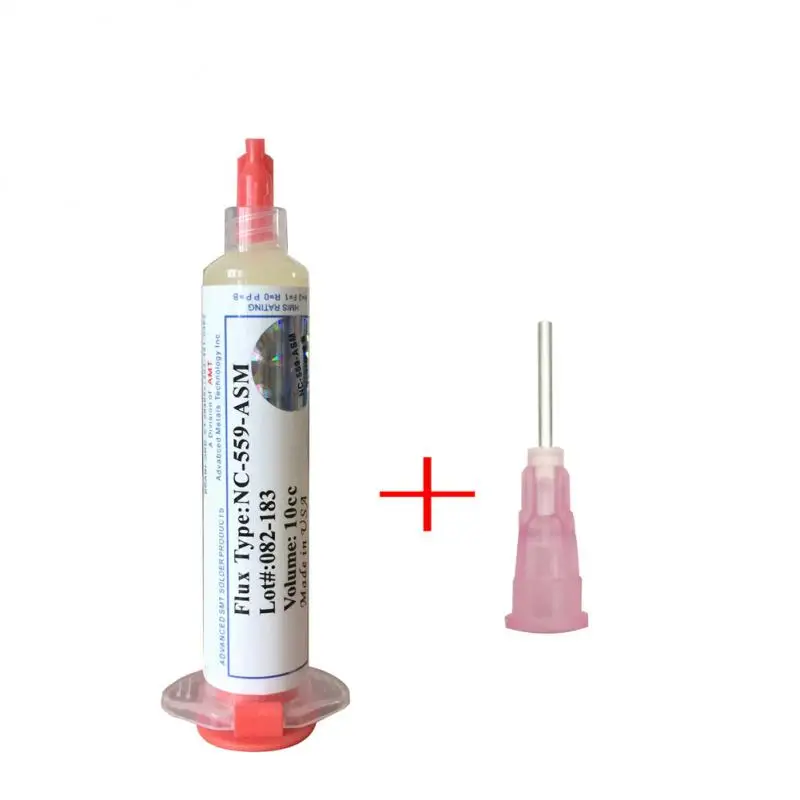 

2pcs/lot Made in USA! 10cc NC-559-ASM Flux paste lead-free solder paste solder flux + 4pcs Needles