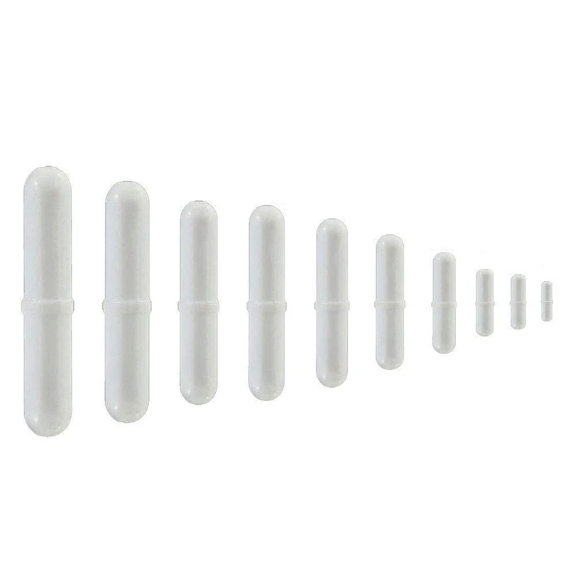 

10Pcs PTFE Magnetic Stirrer Mixer Stir Bar Spinbar Stirring For Lab Use White Color