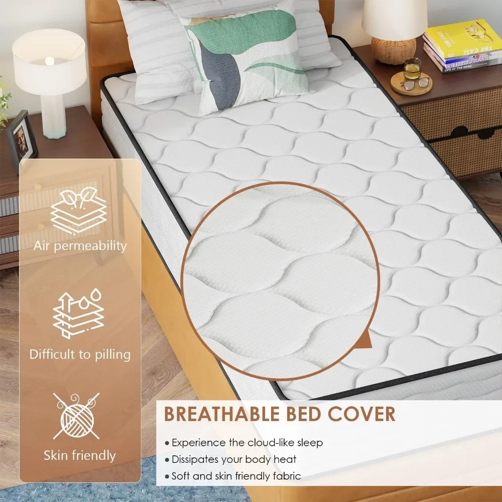 12-дюймовый матрас с внутренней пружиной в коробке бамбуковым угольным гелем из