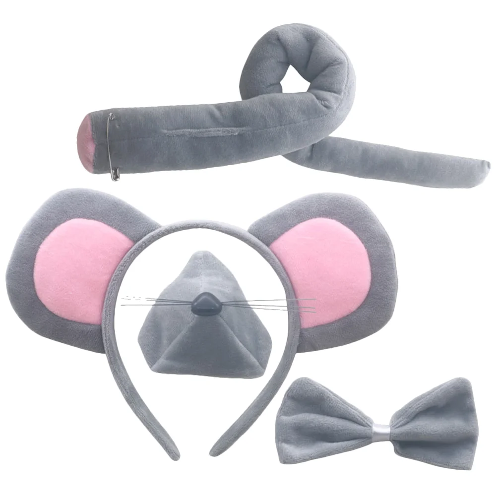 

1 Набор костюмов для мыши, мышь, уши, повязка на голову, детская мышь, нос, хвост, галстук-бабочка