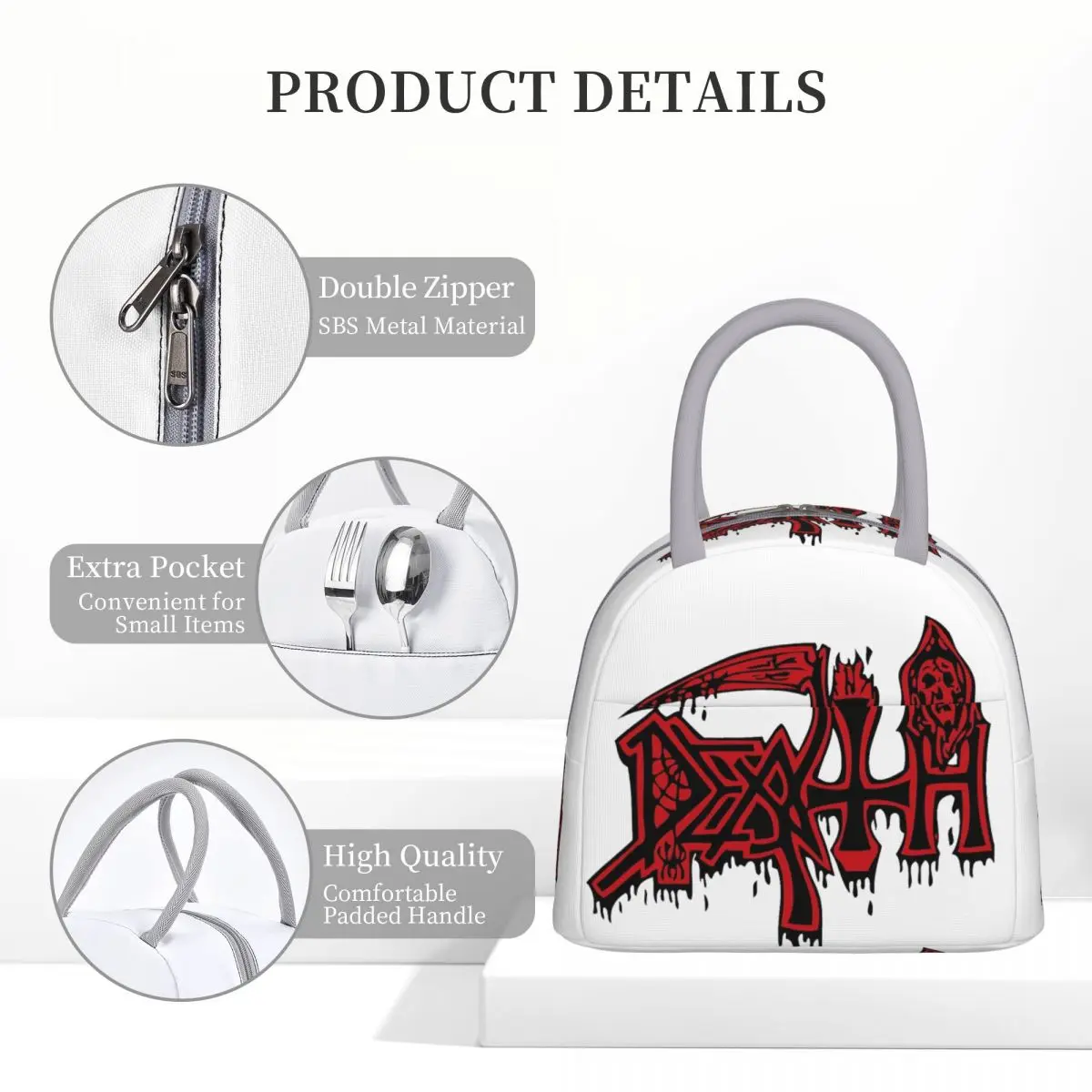 Термоизолированные ланч-пакеты Death Metal рок-группы для офиса портативный пищевой