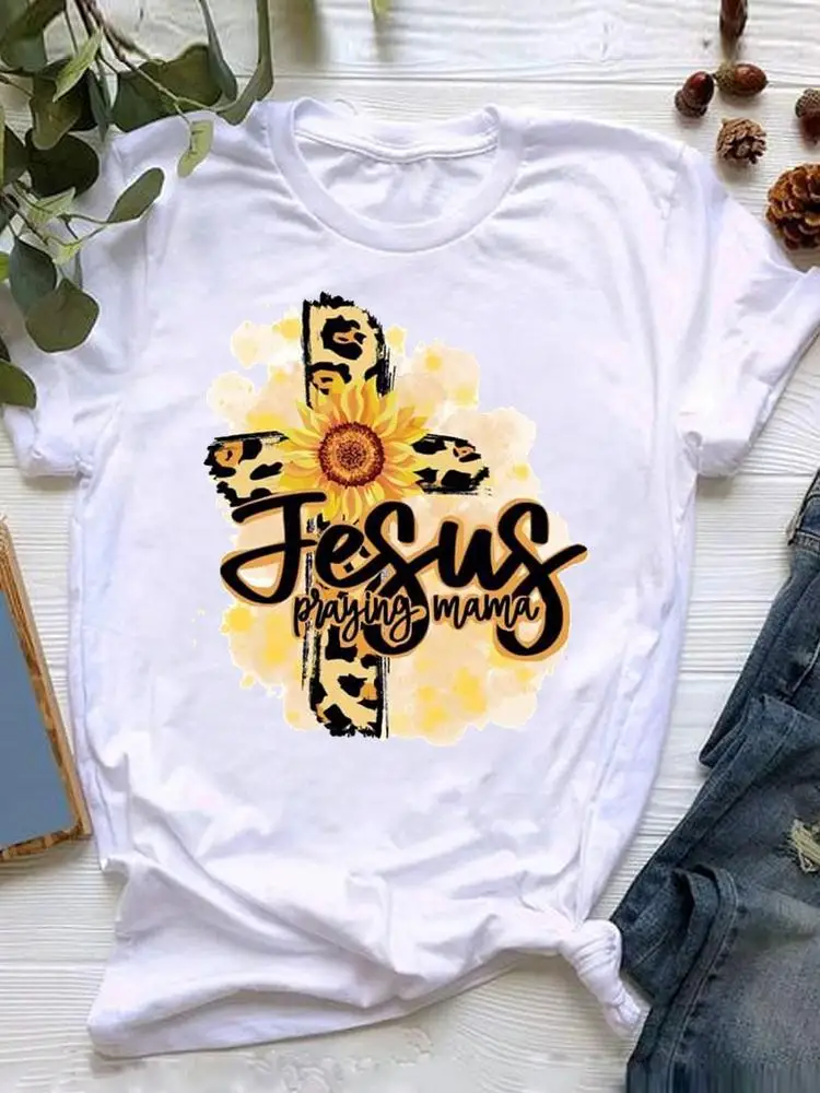 

T-shirt Faith Watercolor 90s Style Summer Print Clothes Short Sleeve Tee Women Fashion Graphic T Shirt Clothing Female Top