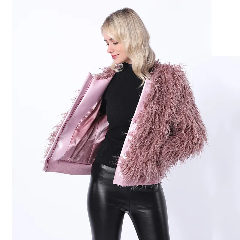 Women's Fur Jacket Faux Fur Coat Wool-like Women's Short Coat Faux Fur Coat