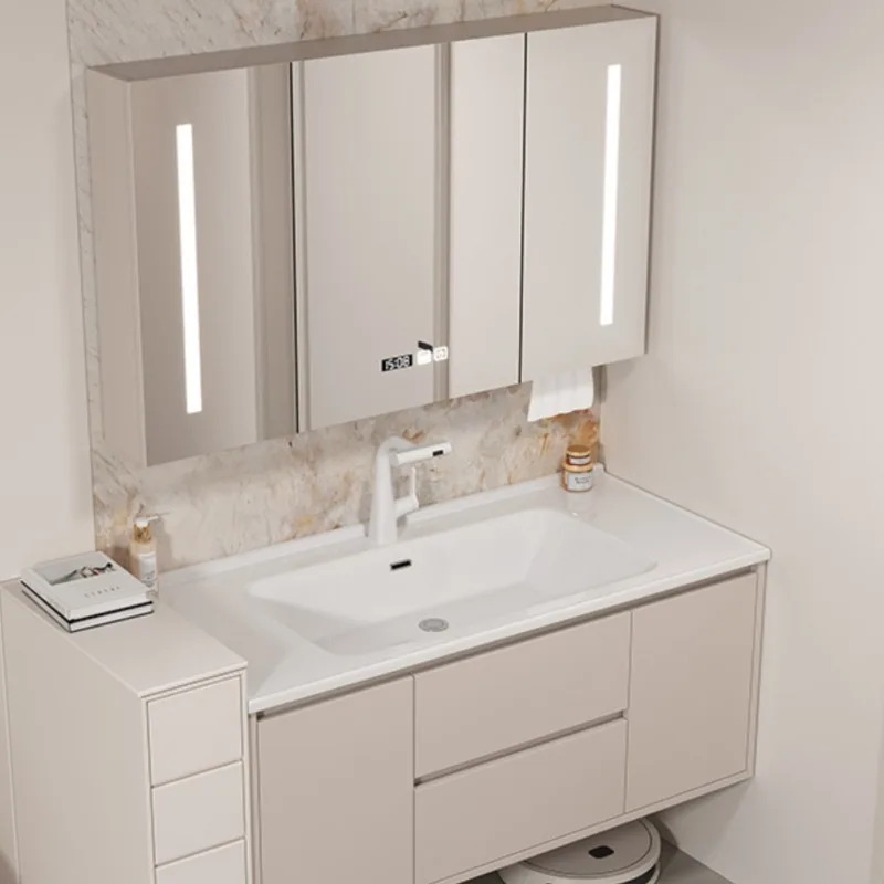 Узкие Шкафы для ванной комнаты зеркальная раковина умный угловой ящик шкафы