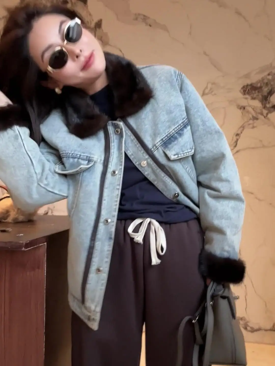 [Очень закажите оригинальную модель] Высококачественное стеганое джинсовое