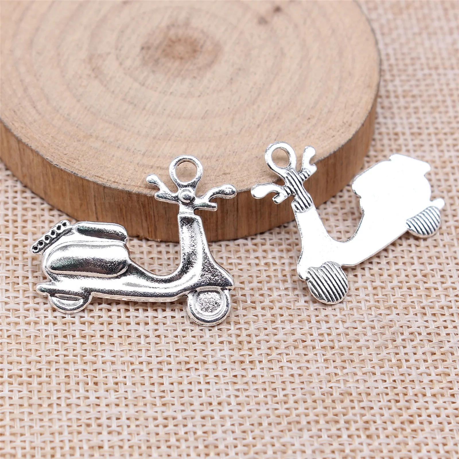 10Pcs 25x31mm Antique Silver Color Electric Vehicle Charms Designer Charms for Jewelry Making DIY Jewelry Findings Accessories