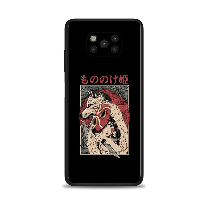 Мягкий черный чехол для телефона с принцессой Mononoke Xiaomi Mi Poco X3 Pro X3-NFC M3 F3 GT F1 Civi A2 CC9e 9