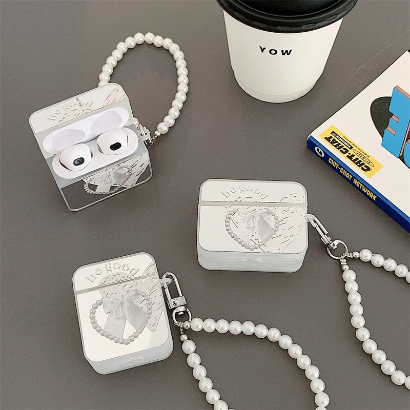 

Protective Earphone Case for Airpods Pro Cover Soft Mirror for Apple Airpods 2 3 Wireless Airpod Case Charging Box Bag Keychain