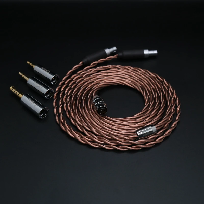 Cena IvipQ-39 4 Rdzeń 5N UPOCC Pojedyncze Miedziane Z Kryształami Modułowy Kabel Do Aktualizacji Słuchawek Do HD580 HD650 HD800 HIFIMAN ANANDA
