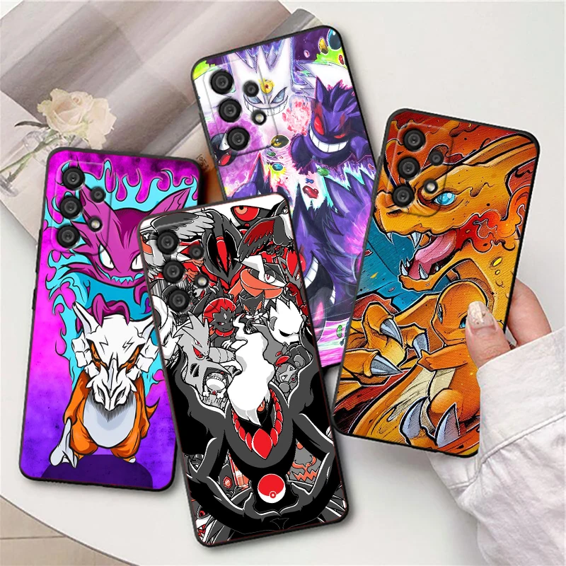 P-Pokemons Baby Dream для Samsung A55 A35 A25 A15 A14 A73 A53 A13 A05S A03S A02S A71 A52 A32 черный мягкий чехол телефона
