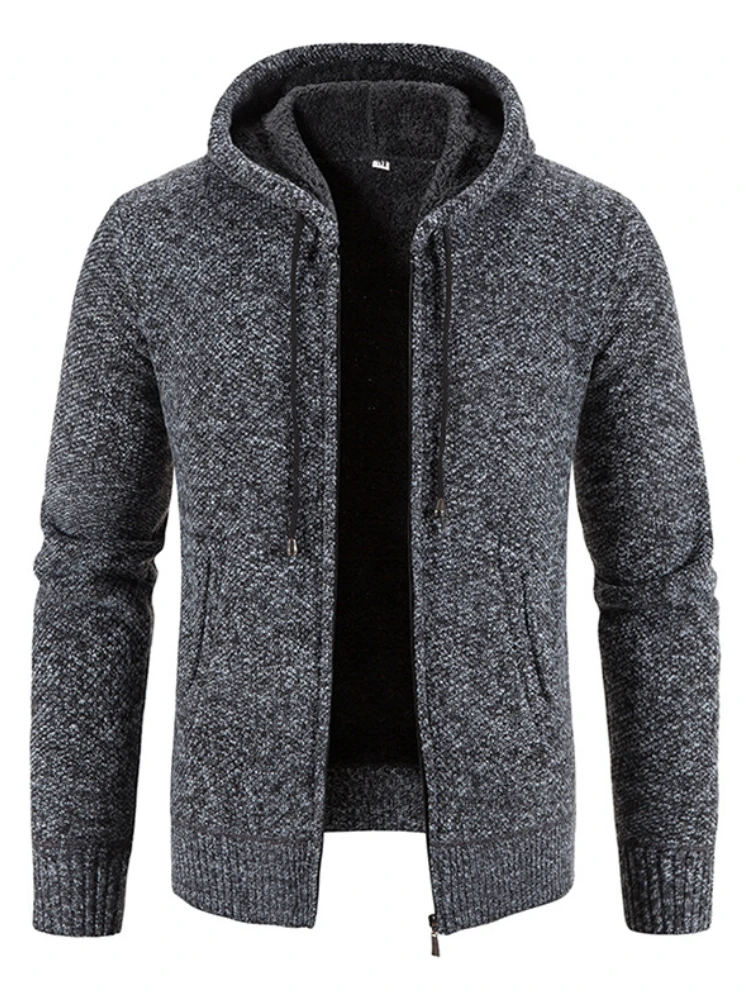 

New 2022 Men's Sweaters Autumn Winter Cardigan Long Sleeve Kintwear Male Thick Hooded Sweaters Korean Fashion Solid Color Jumper