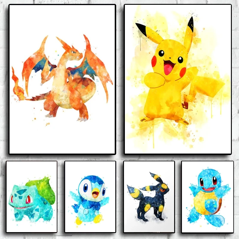 

Anime Character Pictures Pokemon Pikachu Charizard Decoration Paintings Modern Home Prints and Prints Cuadros Best Decorative