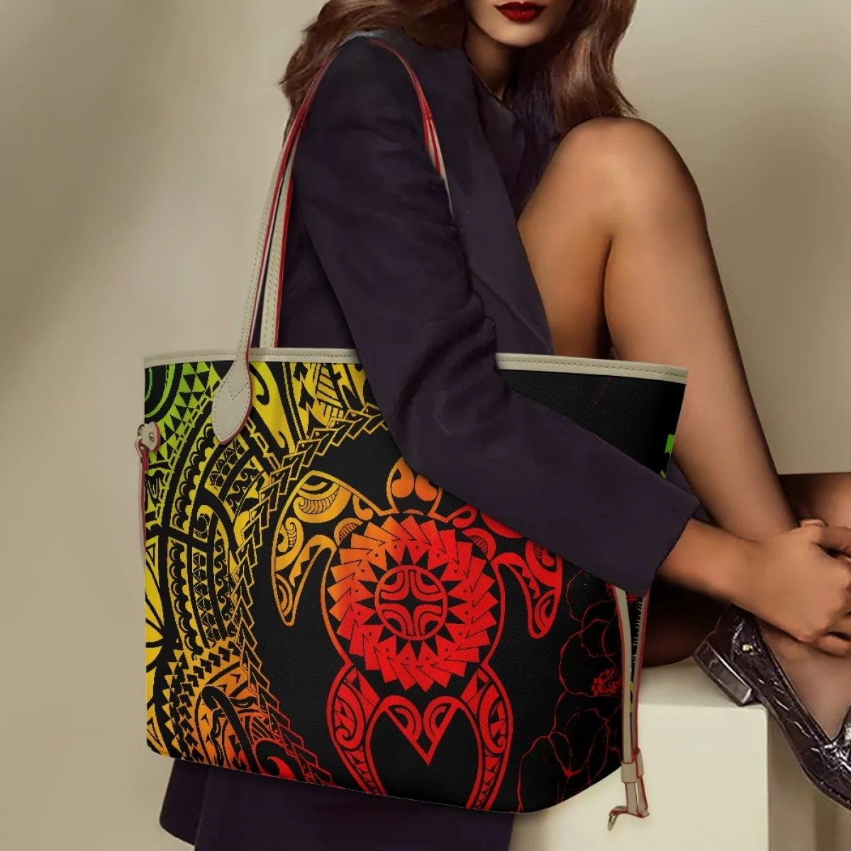 

Gradual Turtle Shoulder Handbag for Women Large Capacity Durable Waterproof Clutches Holiday Printed On Demand جديد في حقيبة يد