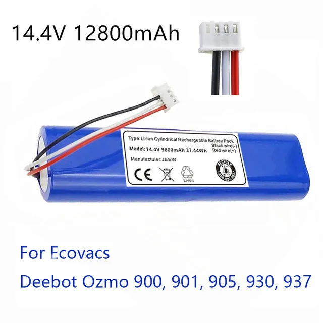 

Новый оригинальный 14,4 V 12800mAh аккумулятор для робота-пылесоса Pack Для Ecovacs Deebot Ozmo 900, 901, 905, 930, 937,