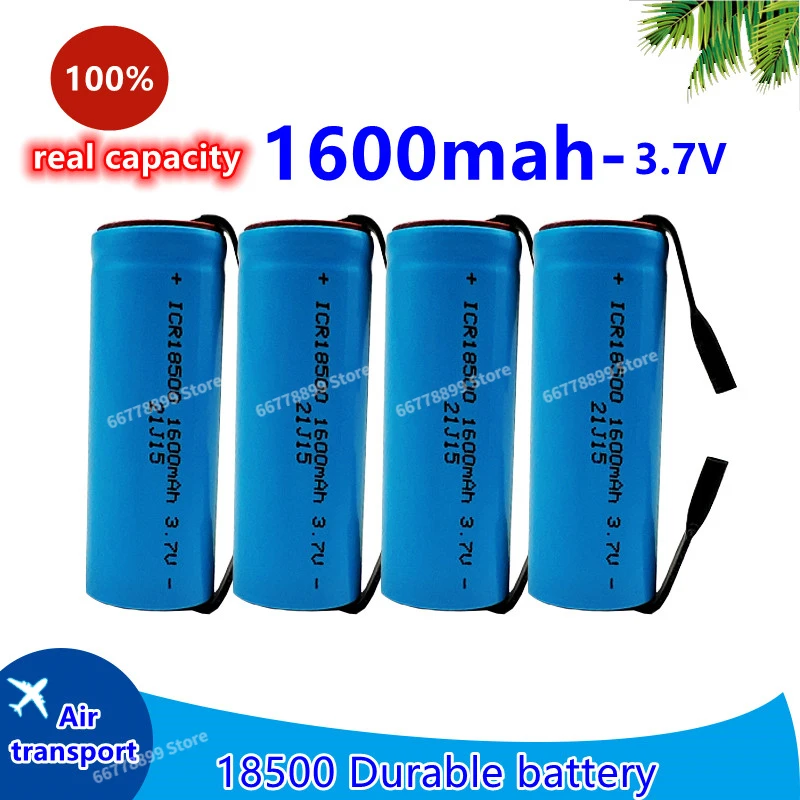 

New Original 18500 1600mAh 3.7V rechargeable Lithium ion Battery For LED Flashlight+DIY Nickel