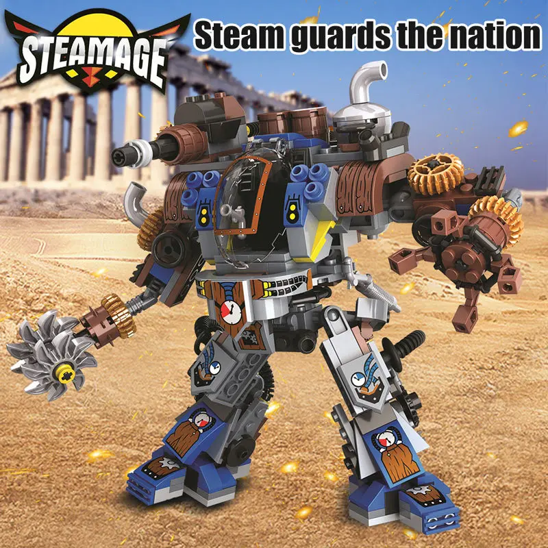 

371pcs Age Of Steam Series MOC Military Mechanical Titan Robots Building Blocks Model City Bricks Toys for Children Gifts