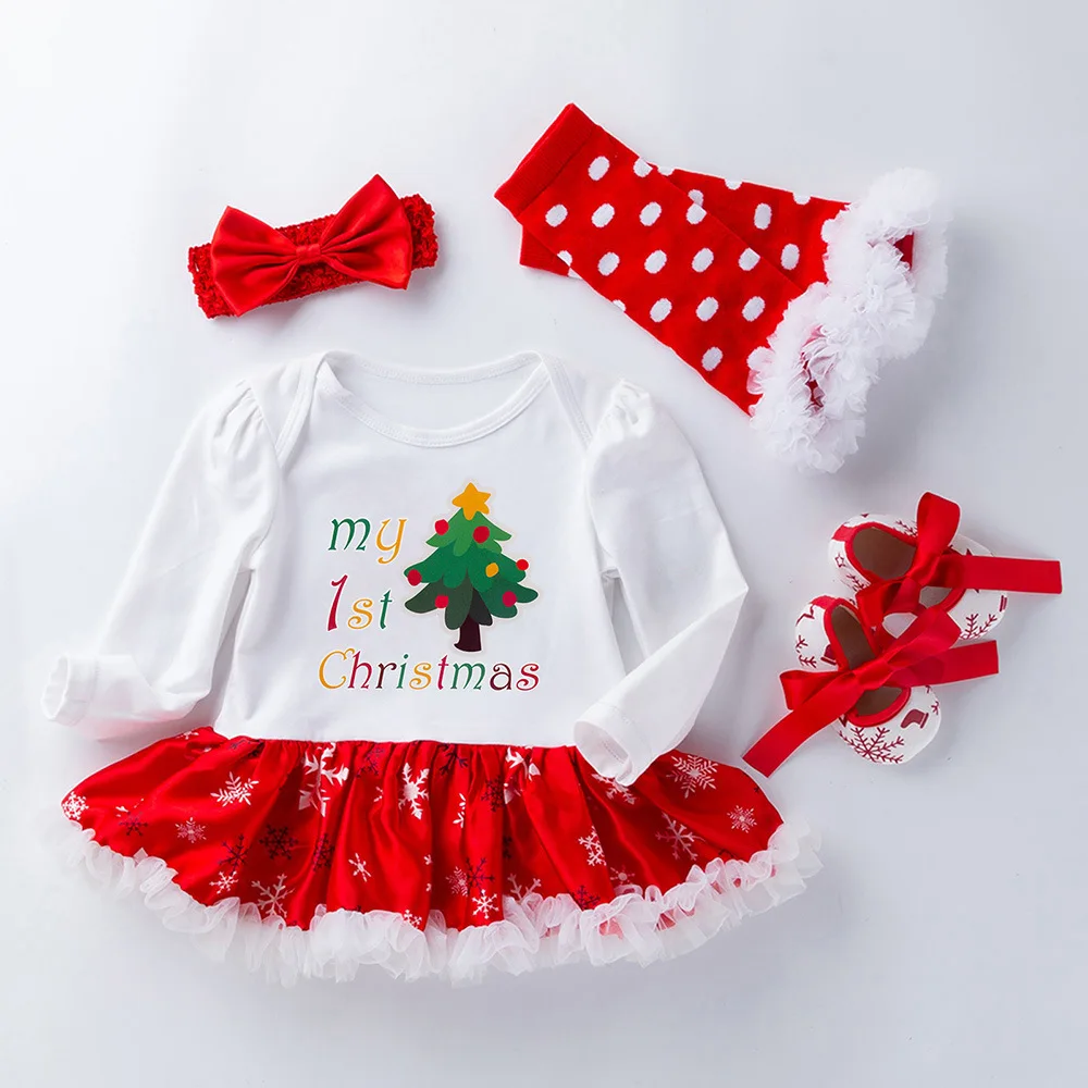 

TUNAN Toddler Baby Girl Christmas Dress Santa Claus Red Princess Tulle Dress with Headband Outfits