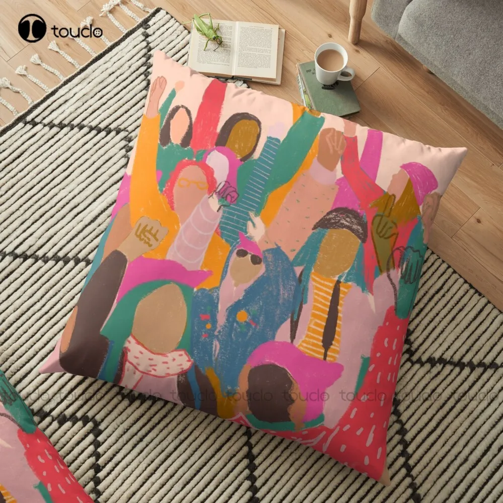 

Women'S March Throw Pillow Body Pillows Polyester Linen Printed Zip Decor Pillow Case Home Hotel Fashion Bedroom Square Cushion