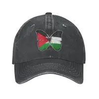 Cotton Palestine Flag Palestine Butterfly Baseball Cap Outdoor Women Men's Adjustable Palestinian Flag Patriotic Dad Hat Spring 1