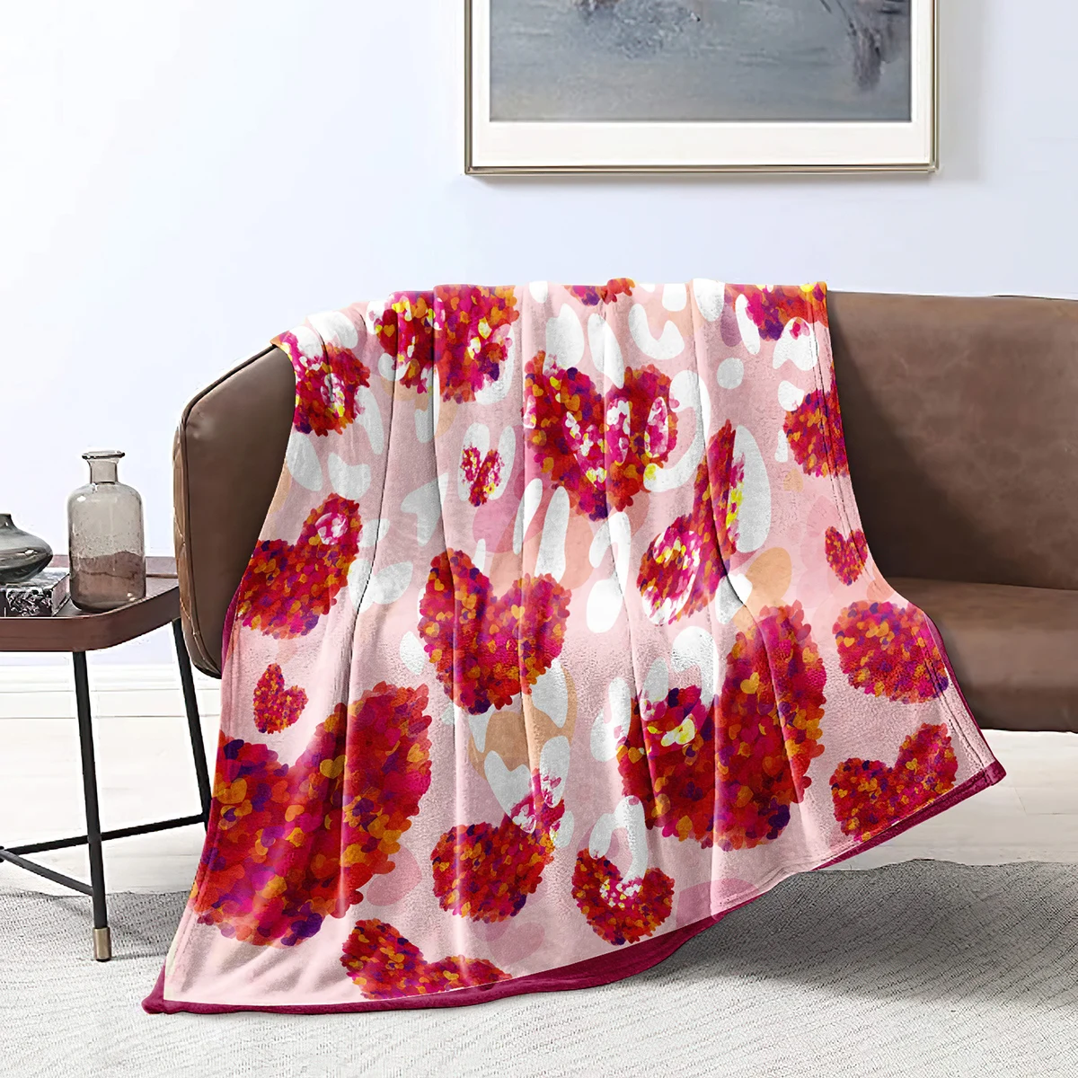 

Одеяло в романтическом стиле для девушек, теплый легкий ботанический плед для кровати, мягкое теплое покрывало для кровати и дивана, розово...