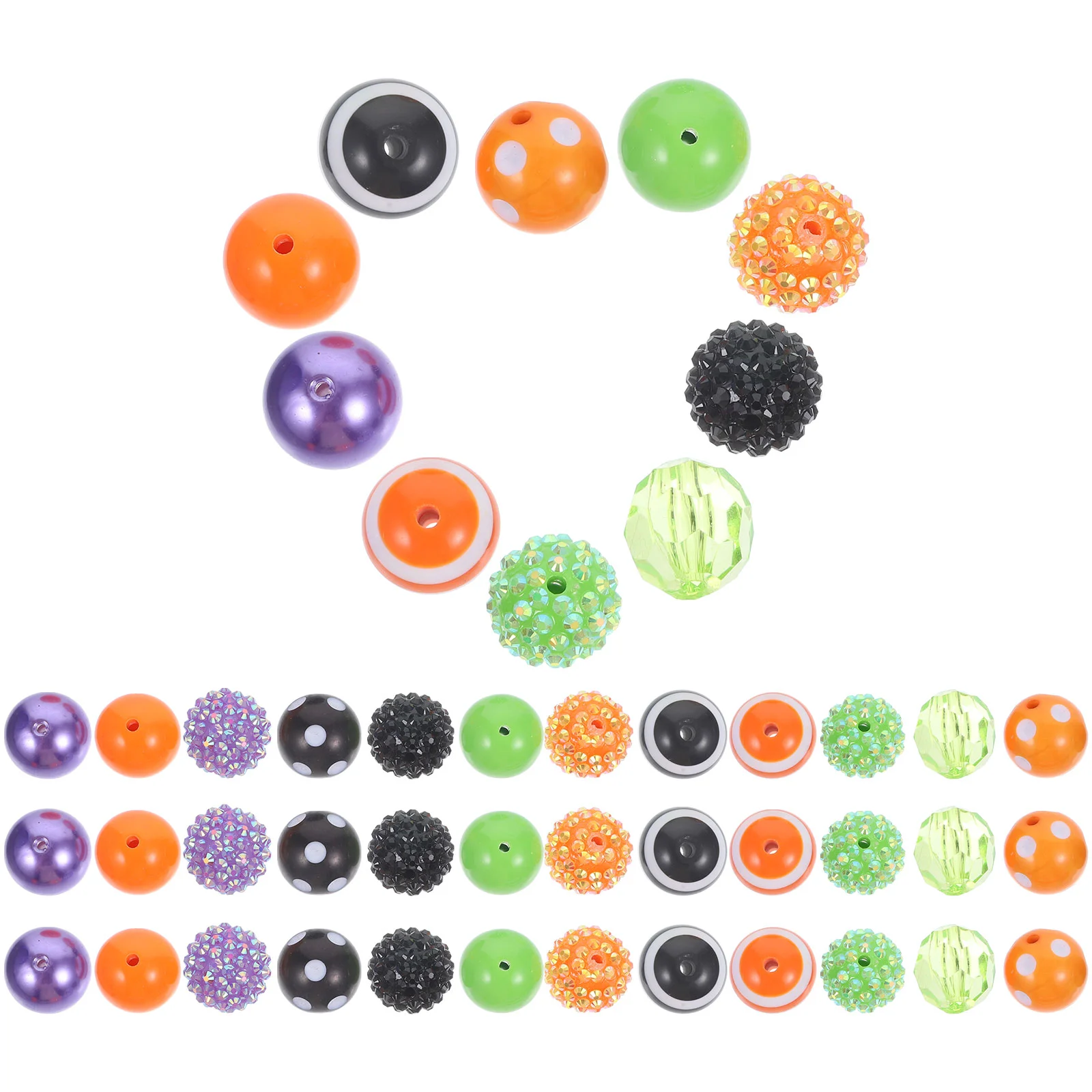 

50 Pcs Halloween Beads Jewelry Making Acrylic Craft Decor Bracelet DIY Accessories