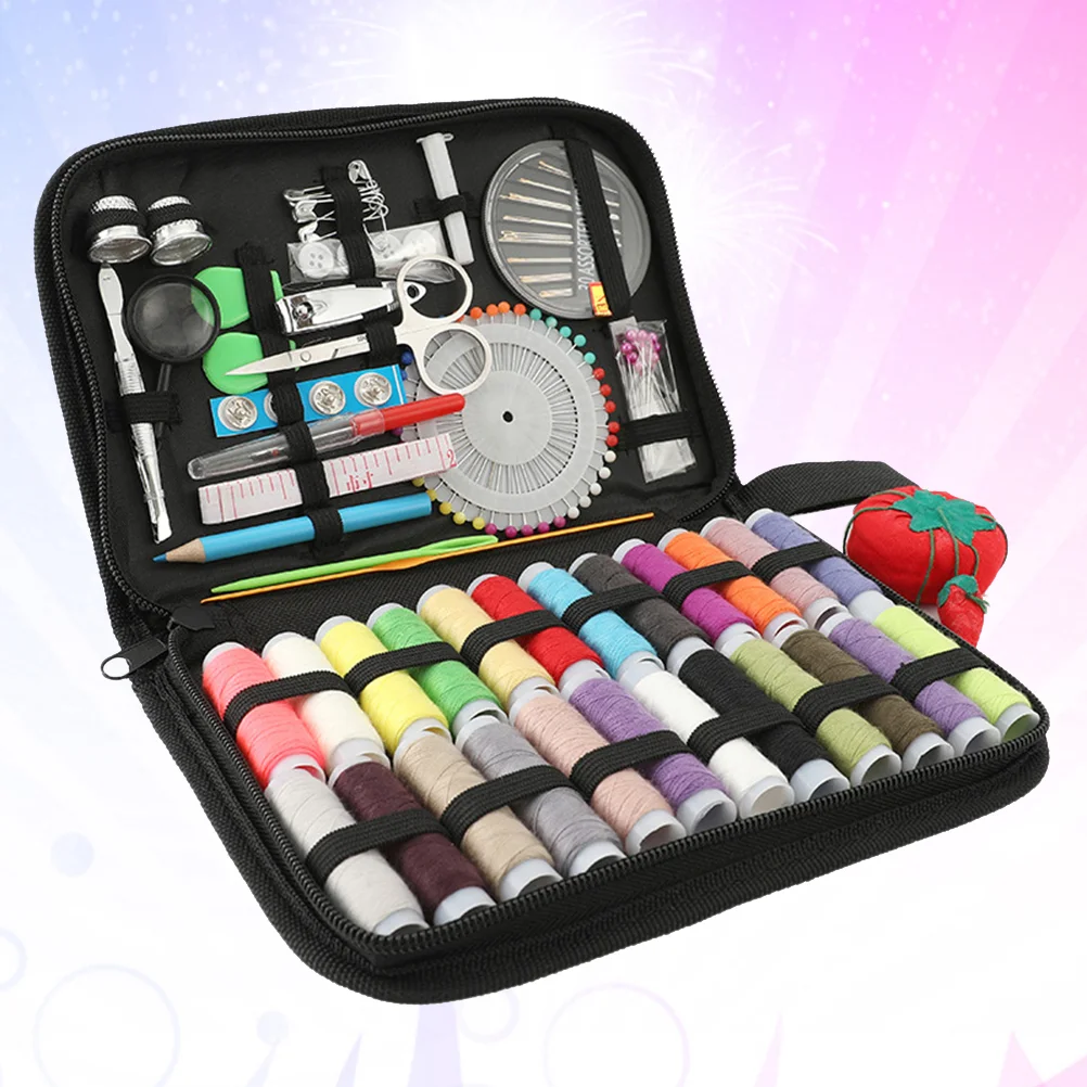 

1 Set 132pcs Household Sewing Kit Sewing Tool Sewing Needle Threads Threader Sewing Accessories for Home (Random Color)
