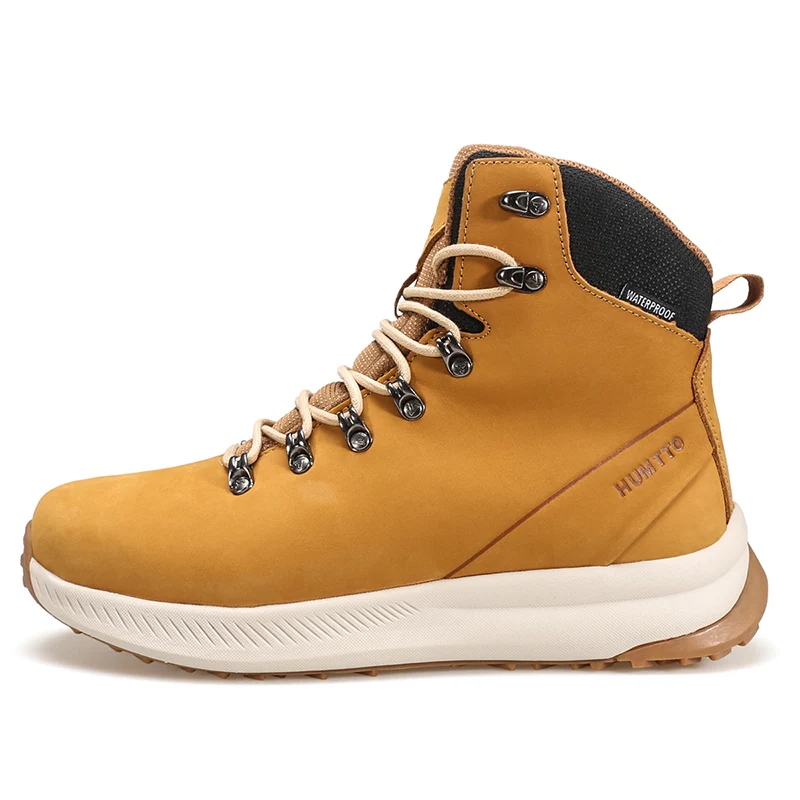 HUMTTO Winter Leather Shoes for Men Waterproof Sports Climbing Hiking Boots Mens Luxury Designer Outdoor Trekking Sneakers Male