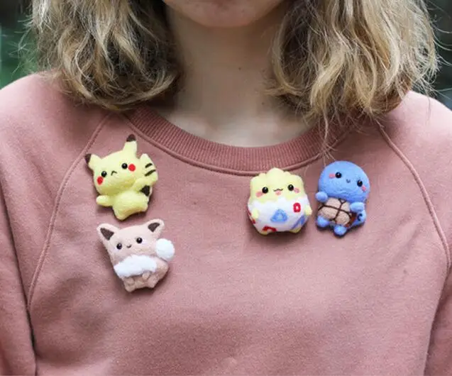 

Anime cartoon pet brooch set wool needlepoint kit wool felt needle felting pendant craft needlecraft DIY handmade