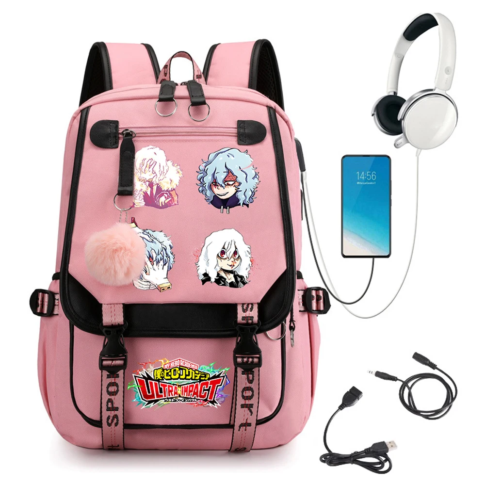 Школьные сумки для девочек Kawaii Shoto Todoroki Tomura Shigaraki Chibi школьный рюкзак My Hero Academia Boku No