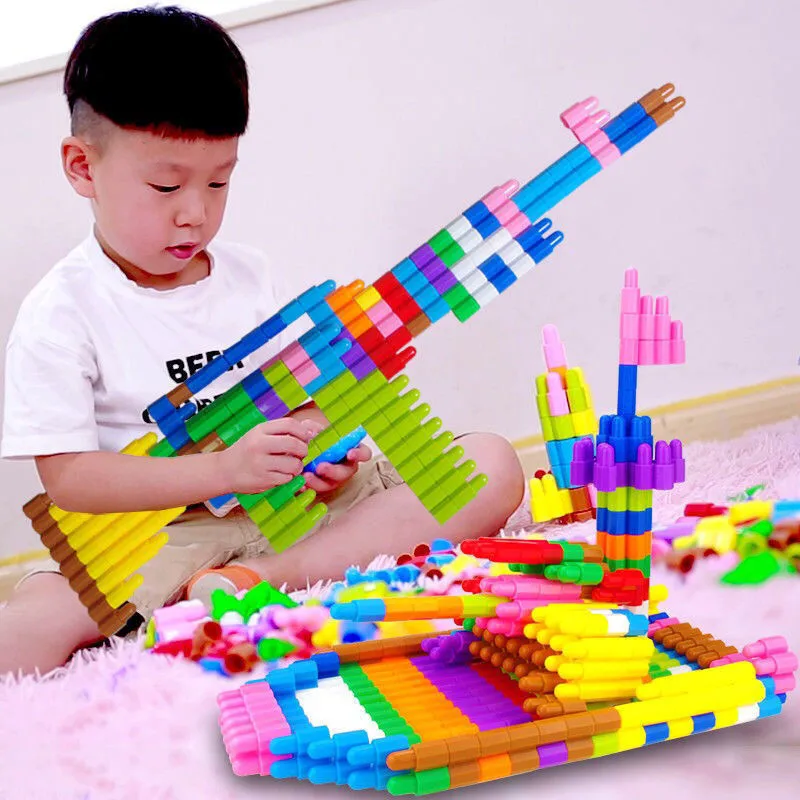 

New Plastic Rocket Bullet Building Blocks DIY Assembling Toy Large Size Insert Blocks Develop Intelligence Educational Toys Gift