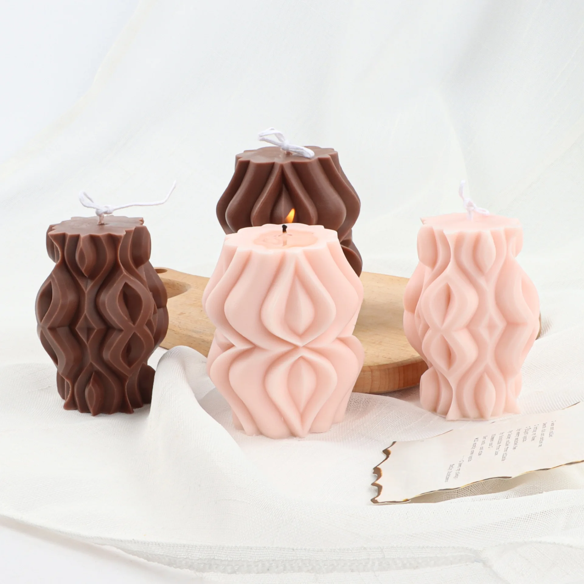 

DIY Spider Striped Column Silicone Candle Mold Aromatherapy Plaster Mould Handmade Twisted Striped Silicon Molds Candle Making