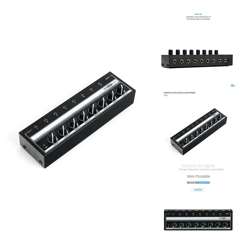 

1 Set Headphone Amplifier Audio Stereo Amp Microamp Amplifier For Music Mixer Recording EU Plug