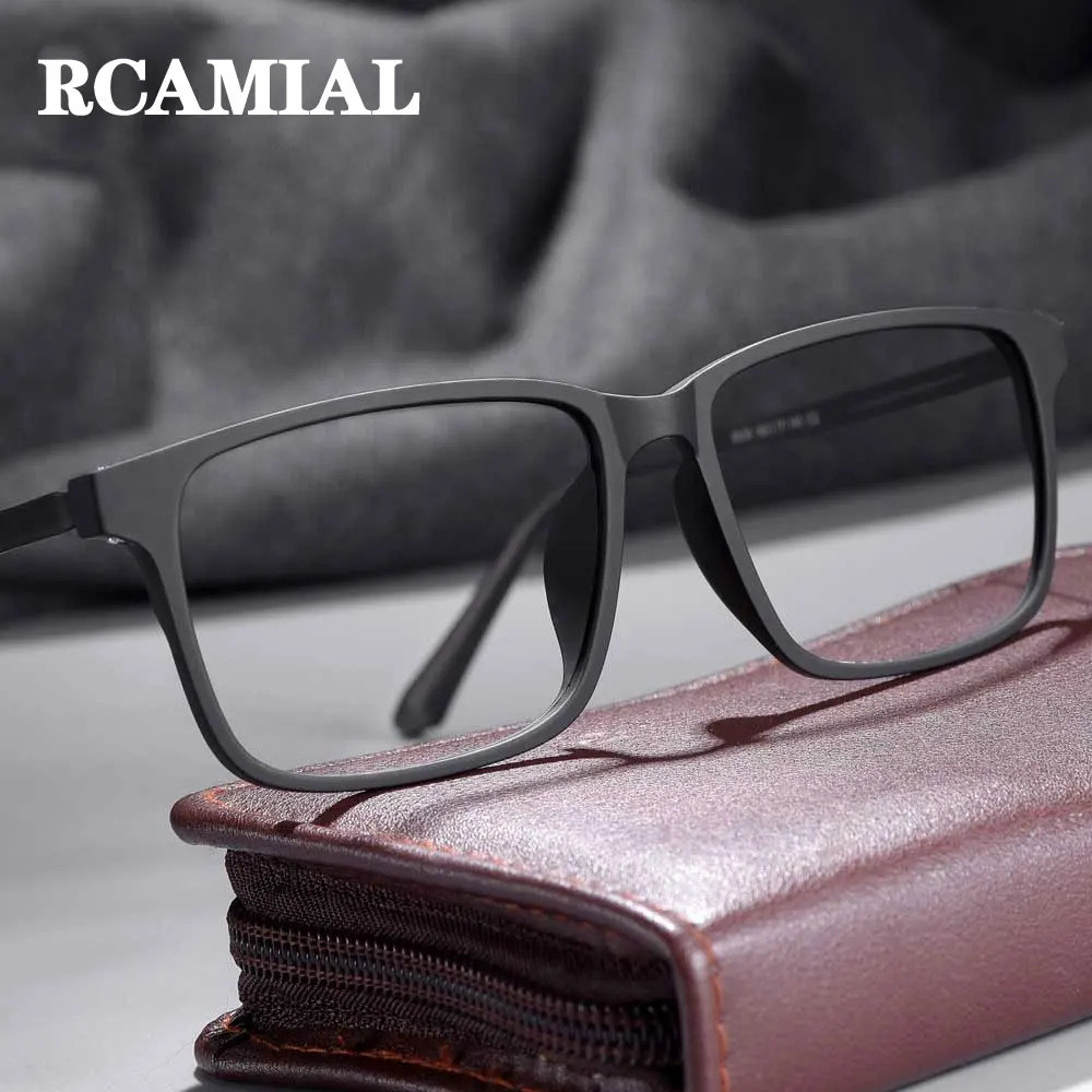 

RCAMIAL Myopia Eye Glasses Frame Ultralight Square Prescription Eyeglasses Titanium TR90 Frame Optical Eyewear For Men Women