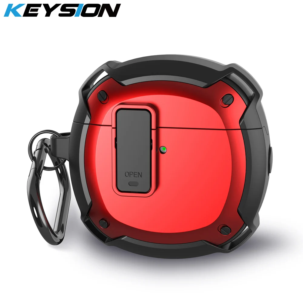 

Чехол для наушников KEYSION с Bluetooth для Huawei FreeBuds 4 4E, силикон + Поликарбонат с переключателем + крючок, противоударный чехол для FreeBuds 4 4E