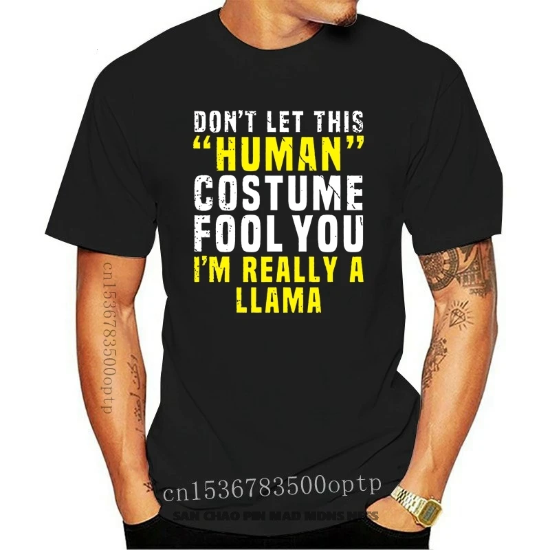

Men tshirt Llama Funny Halloween Shirt Costume Easy for Women Men Kids cool cool Printed T-Shirt tees top