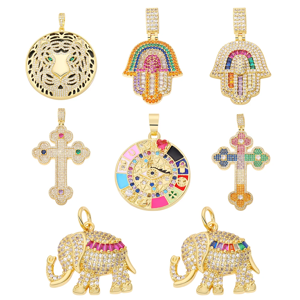 

JUYA Virgin Mary Pendants Christian Connectors Jewelry Making Charms for Hand Made Bracelet Necklaces Luxury Zircon Accessories