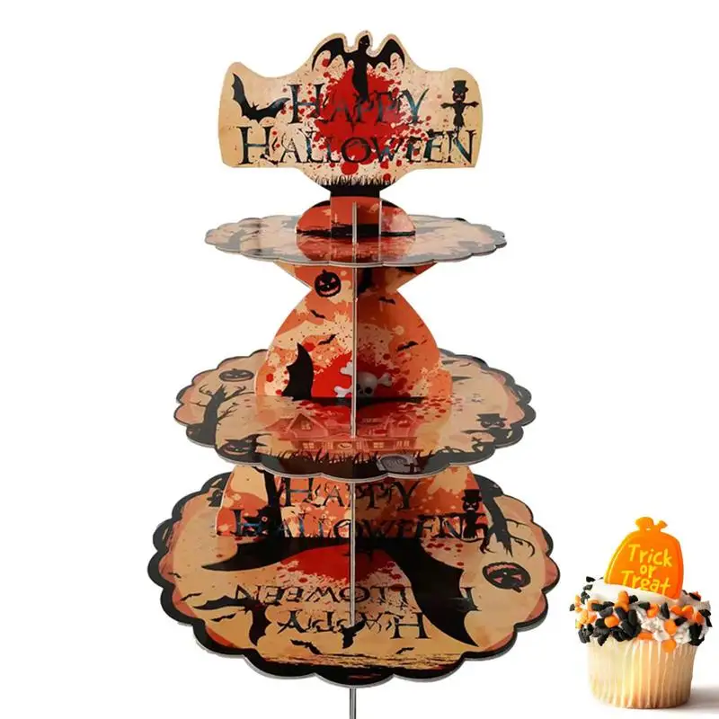

Cardboard Cupcake Stand Cake Holder Stand 3 Tiers Cupcake Stands Cake Holder Stand For Theme PartiesHalloween Pumpkin Cupcake