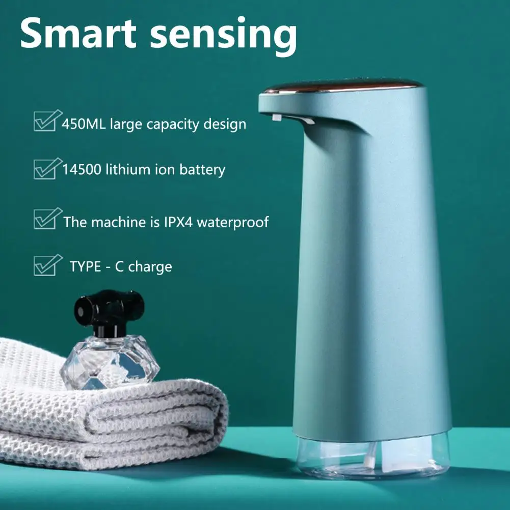 

1 Set 450ml Liquid Soap Dispenser Automatic Sensor Wide Application ABS Hand Cleaning Liquid Foam Holder Household Supplies
