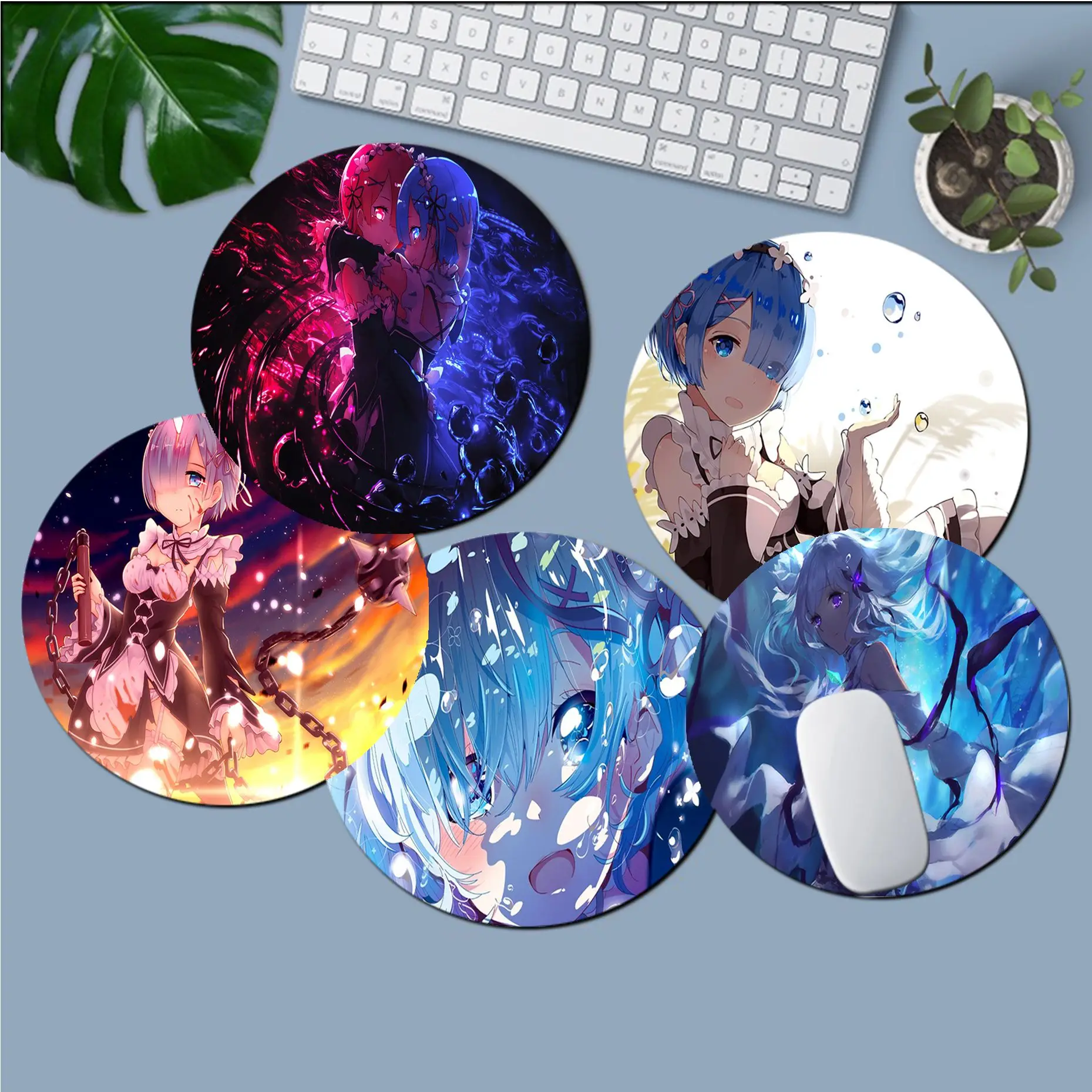 

Anime Re Zero Animation Round Kawaii Cartoon Anime Gaming Mouse Pad Keyboard Mouse Mats Deskpad Girls Deskpad Home Decor