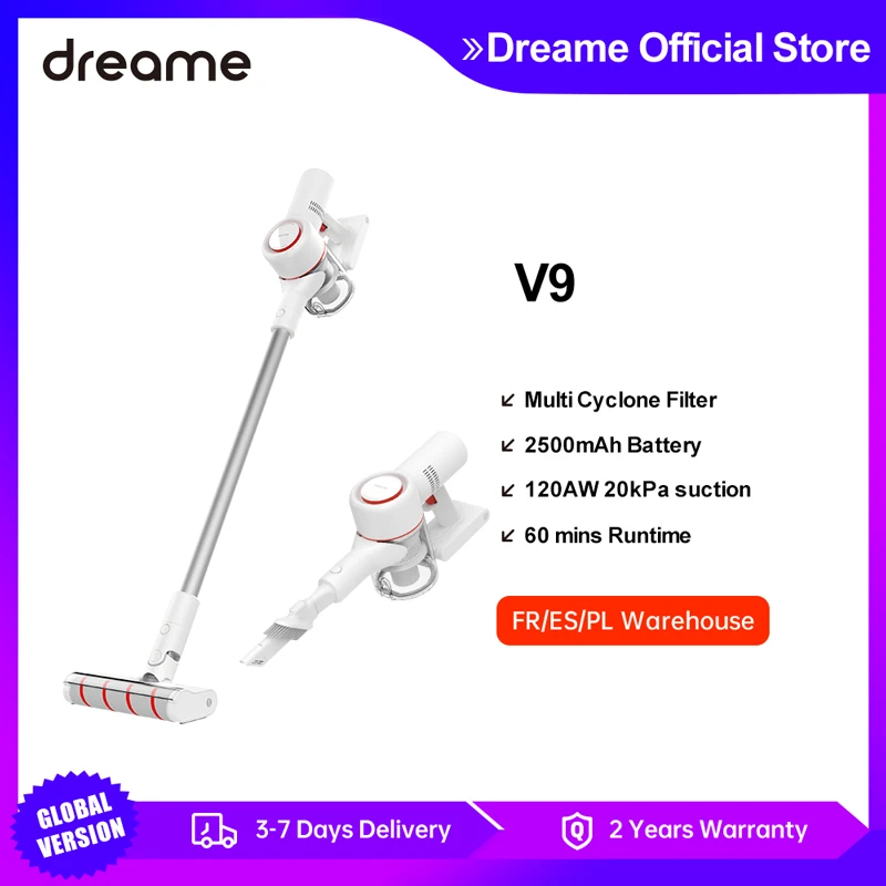

Dreame V9 Wireless Home Vacuum Cleaner 20Kpa 120AW High Power Cordless Bagless Cyclone Smart Floor Cleaner Vacuum For Home & Car